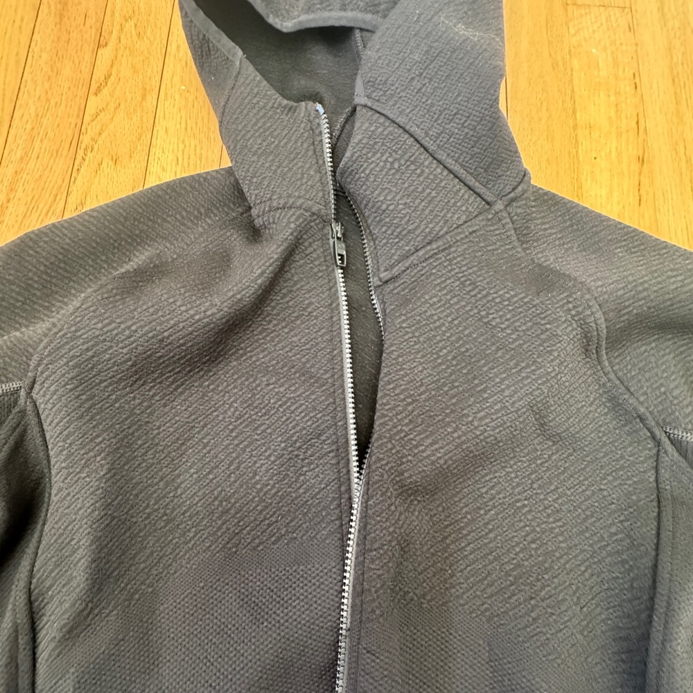 Black Hooded Lululemon Zip-Up Jacket - Picture 2 of 3